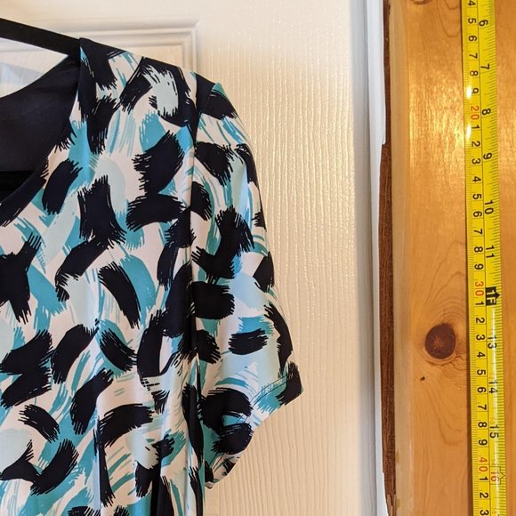 Short Sleeve, Faux Wrap Precis Petite Dress sz 12 - Picture 2 of 10